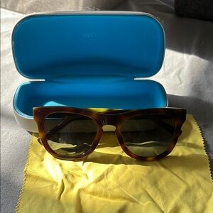 Tortoiseshell Sunglasses with Blue Case